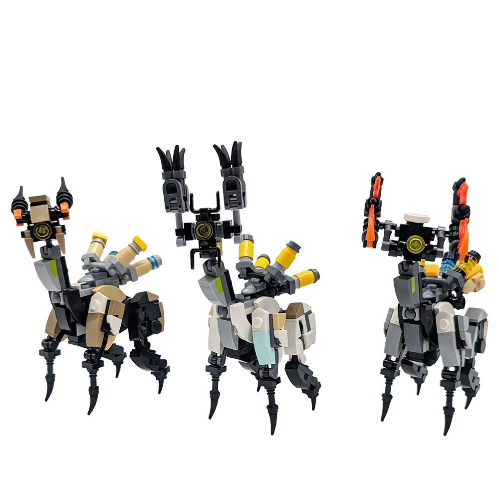 Gobricks MOC Horizoneds Game Grazer Lancehorn and Fanghorn Monster Model Building Blocks Characters Specter Bricks Toy Kids Gift