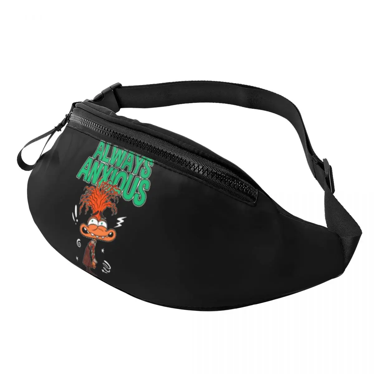 Custom Inside Out Always Anxious Fanny Pack for Women Men Cool Crossbody Waist Bag Cycling Camping Phone Money Pouch