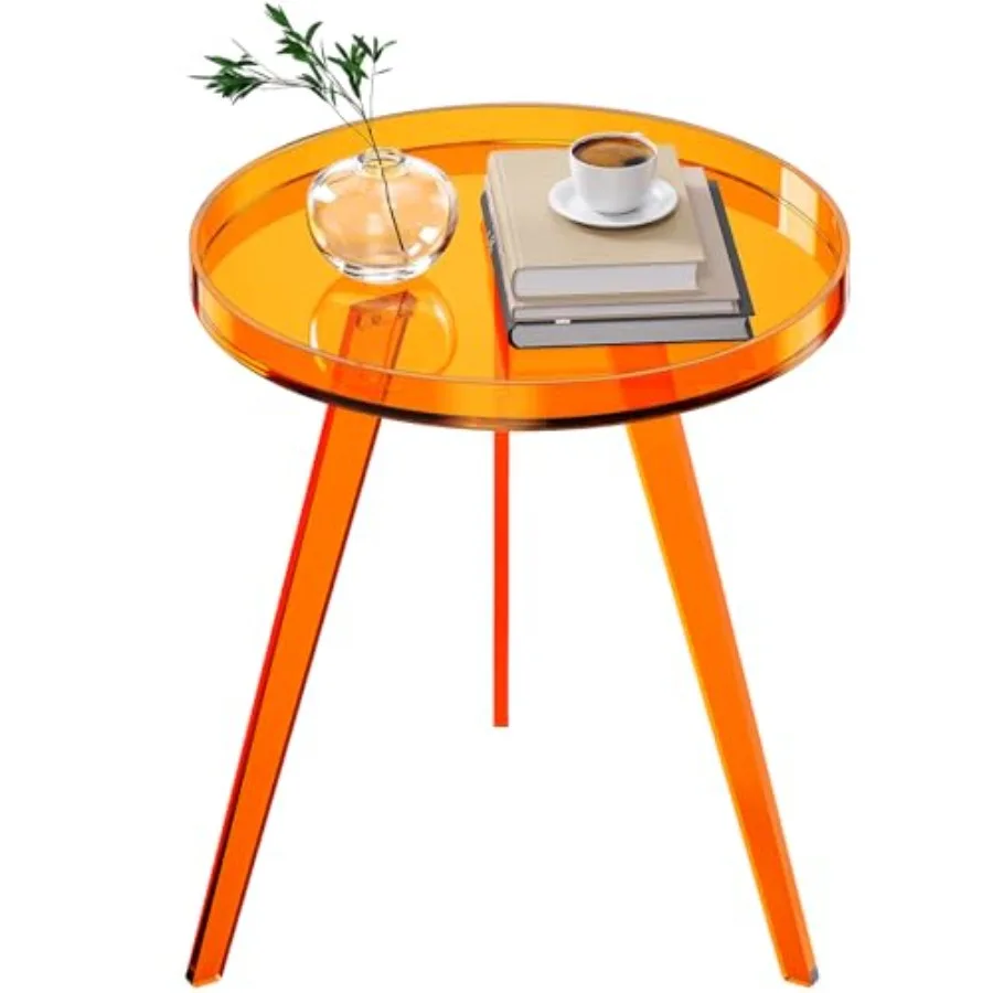 

Acrylic Side Table Round End Table Bedside Table for Living Room Bedroom