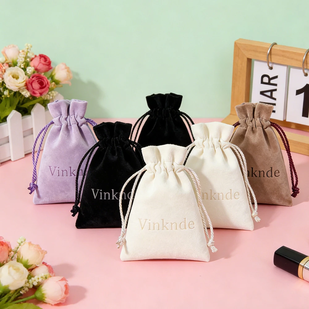 

Customized 50 Microfiber Jewelry Bag for New Year Wedding Party Candy Gift Pouch Display Earring Bracelets Packing Organizer