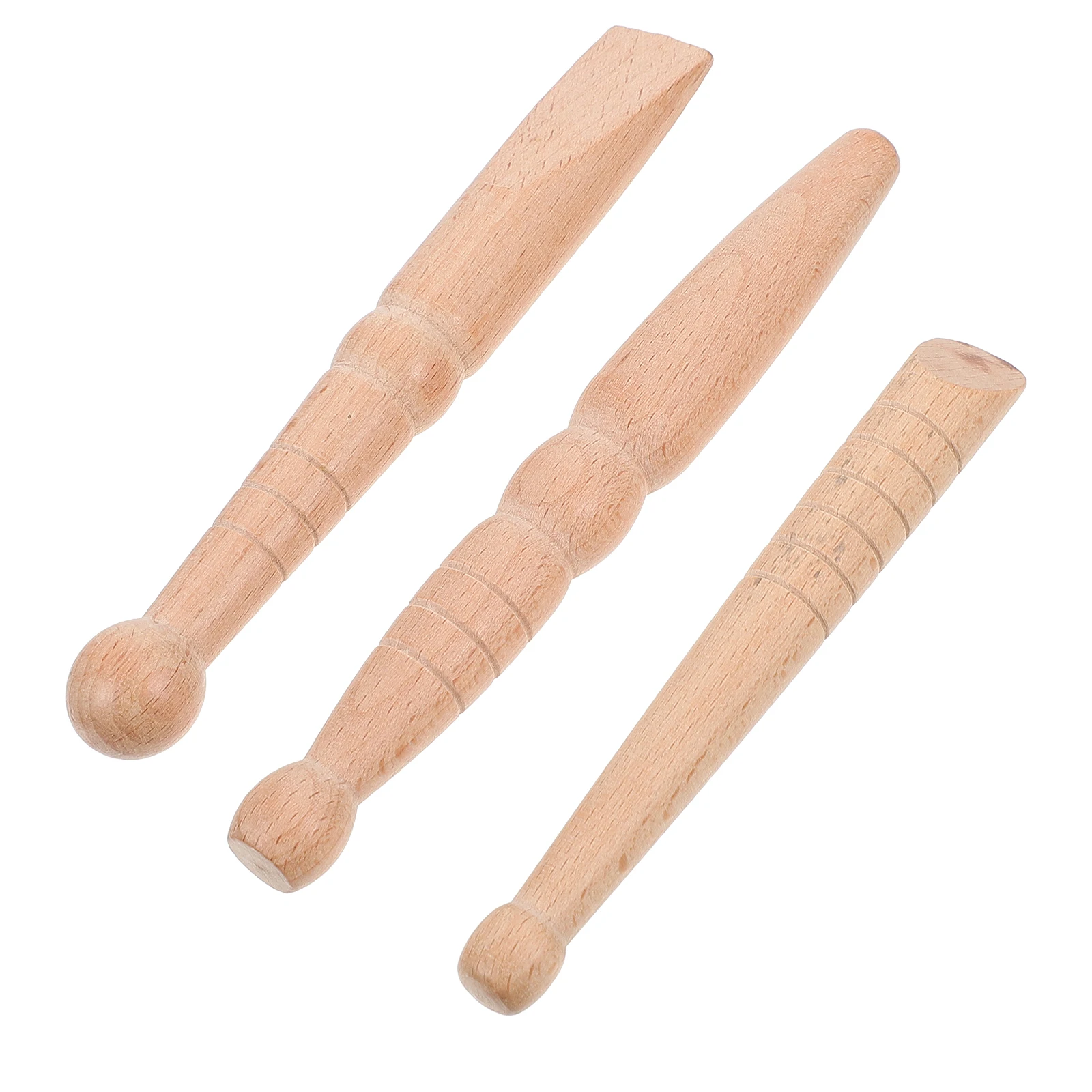 

3pcs Portable Wooden Acupressure Stick Massage Tool For Neck Shoulder Back Legs Feet Reflexology Point Therapy