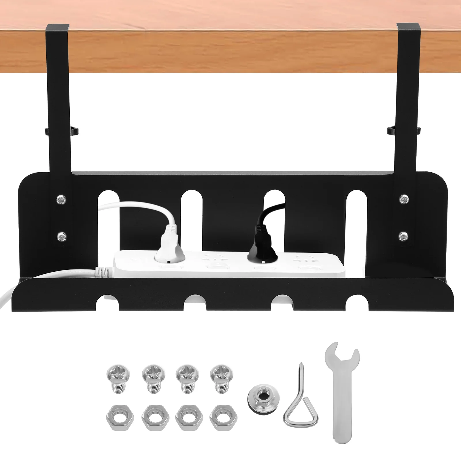 صينية إدارة الكابلات تحت المكتب، مشبك حديد قوي على منظم سلك المكتب، رف كابل قابل للفصل، منظم الأسلاك، مخففات الأسلاك #5