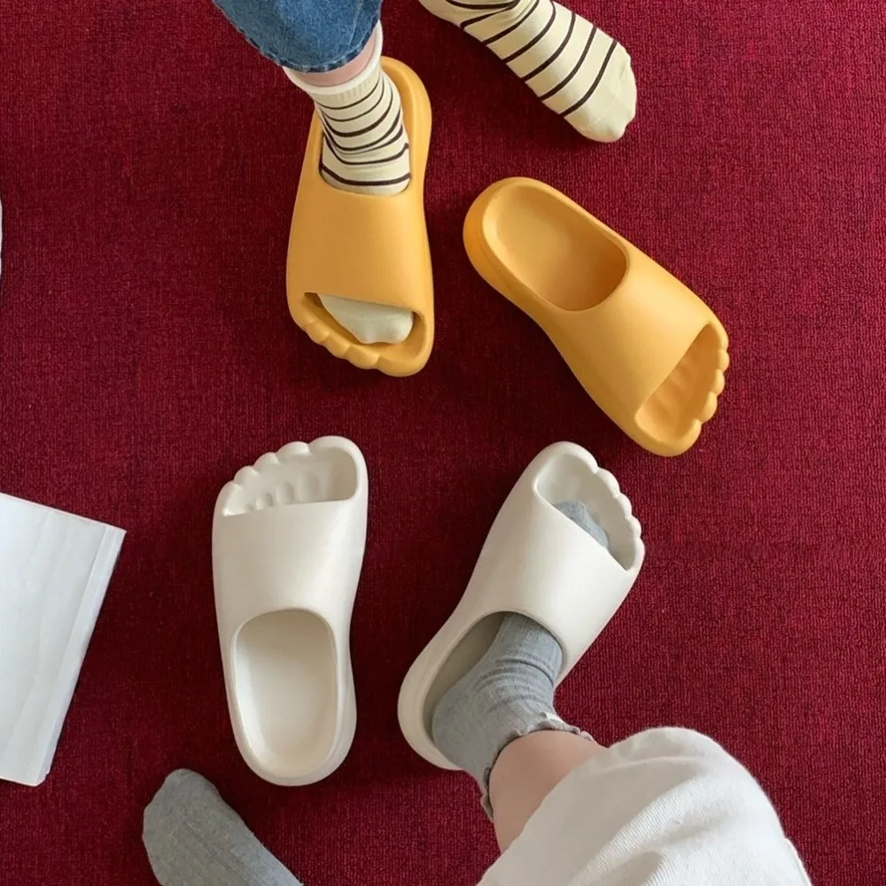 Comfortable Waterproof Foot Shape Slippers Light Weight EVA Feet Sole Slippers Non-Slip Soft Bottom Men Women Slides Home