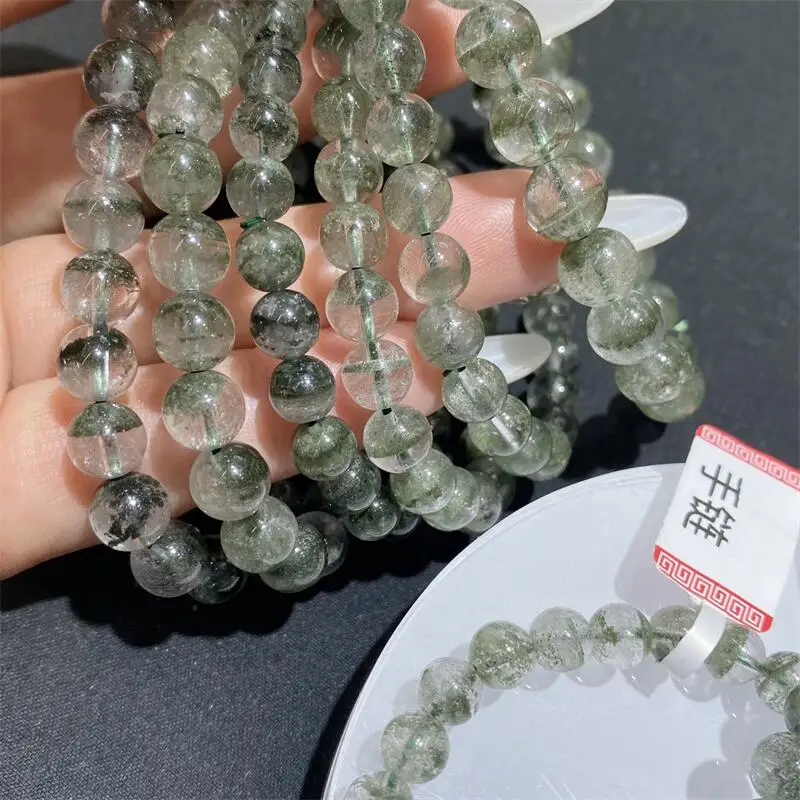 

Натуральный зеленый садовый кварцевый браслет из бисера, ювелирные изделия с кристаллами для женщин, исцеляющий богемный праздничный подарок, 1 шт., 6/7/8/9 мм