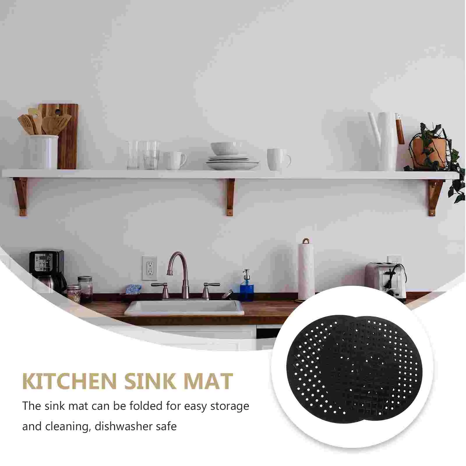 2 Pcs Drain Placemat Disposal Plugs Kitchen Basin Cutlery Strainer Sink Protector Mats Liner