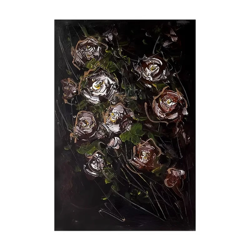 Neoclassical flower pure hand-painted texture texture oil painting
