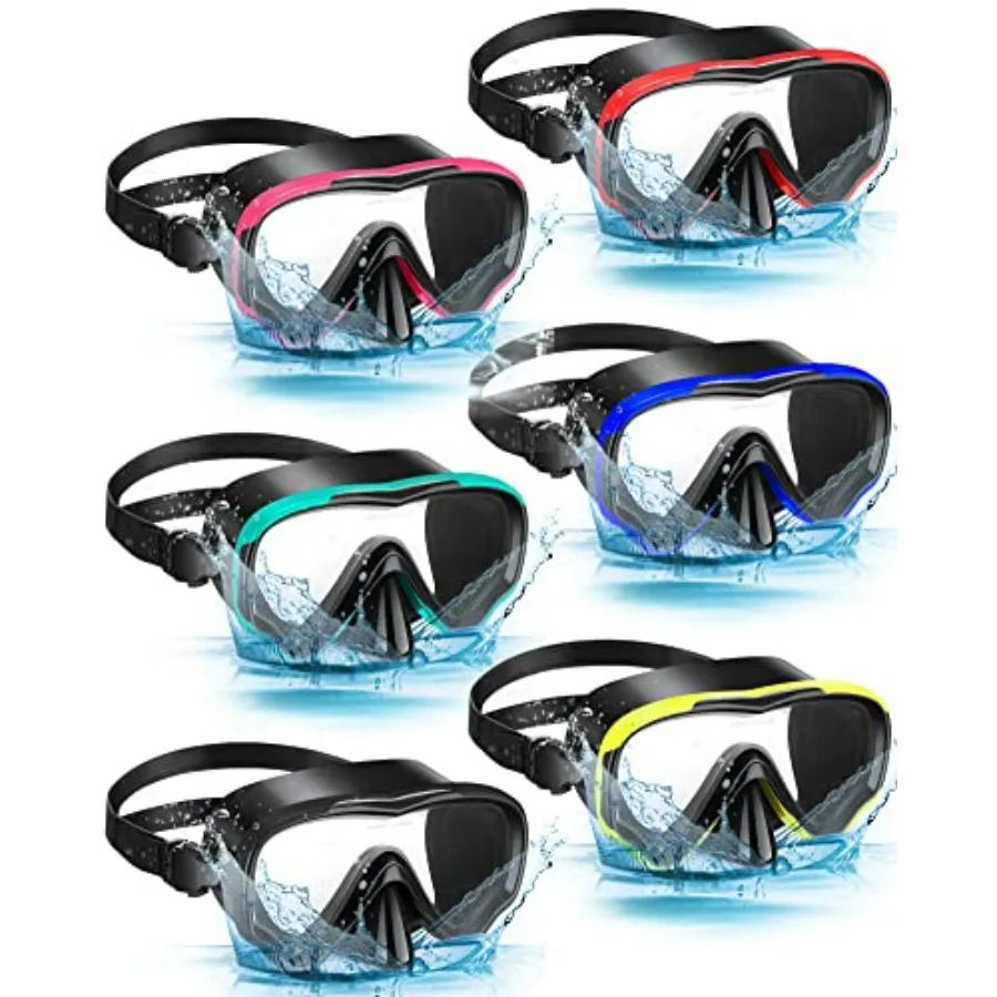 

Scuba diving mask for adults, tempered glass lens, black, anti-fog with nose cover, ideal for snorkeling and swimming