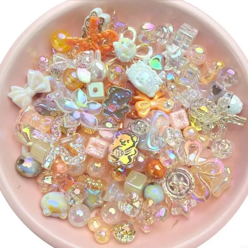  2Pack Colorful Mix Random Bead for Necklace Bracelet Handmade Jewelry Making Components Creative Beading Materials