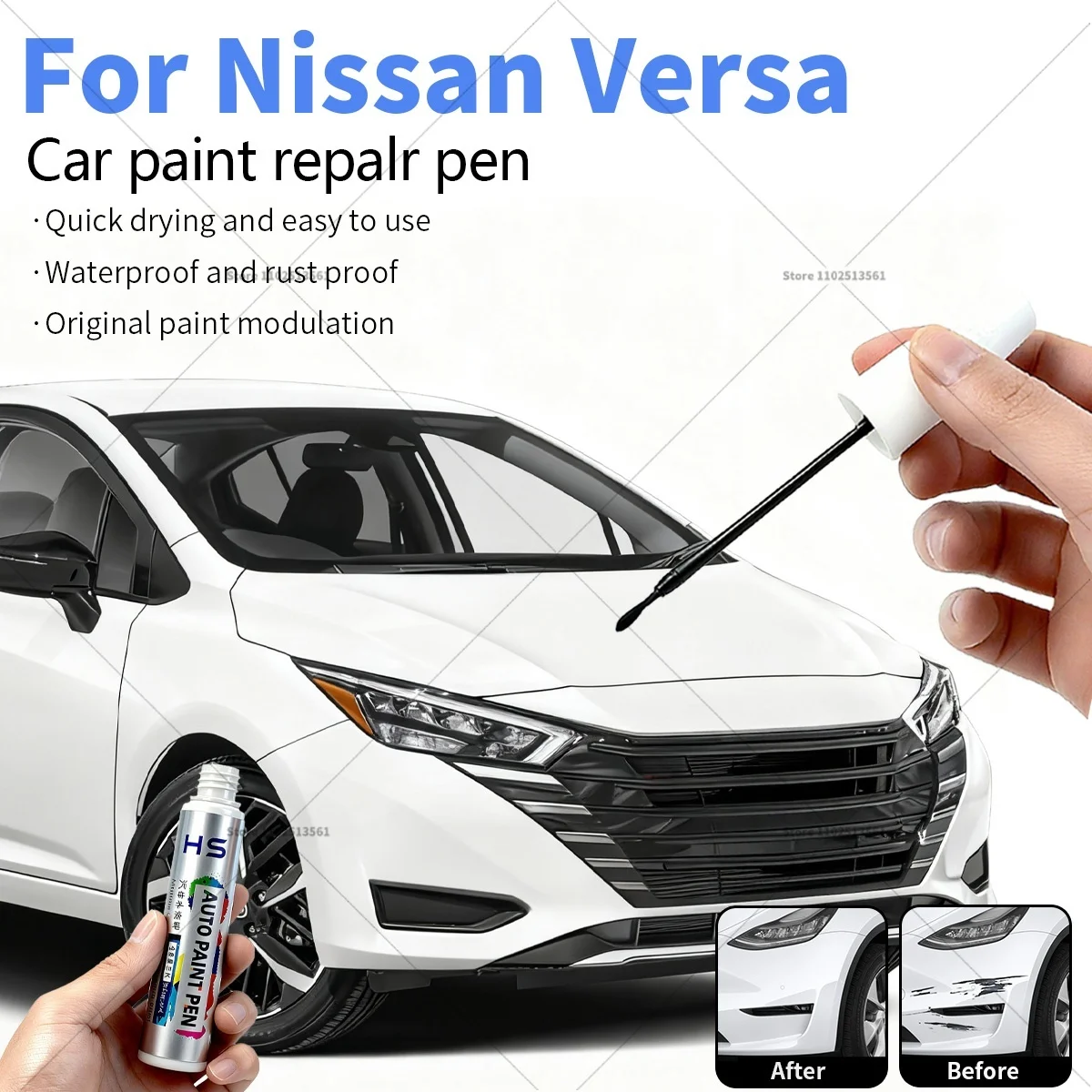 

Ручка для ремонта автомобильной краски Nissan Versa, средство для удаления царапин, сделай сам, автоаксессуары, черный B20, белый, синий, серебристый, K23, серый KBD