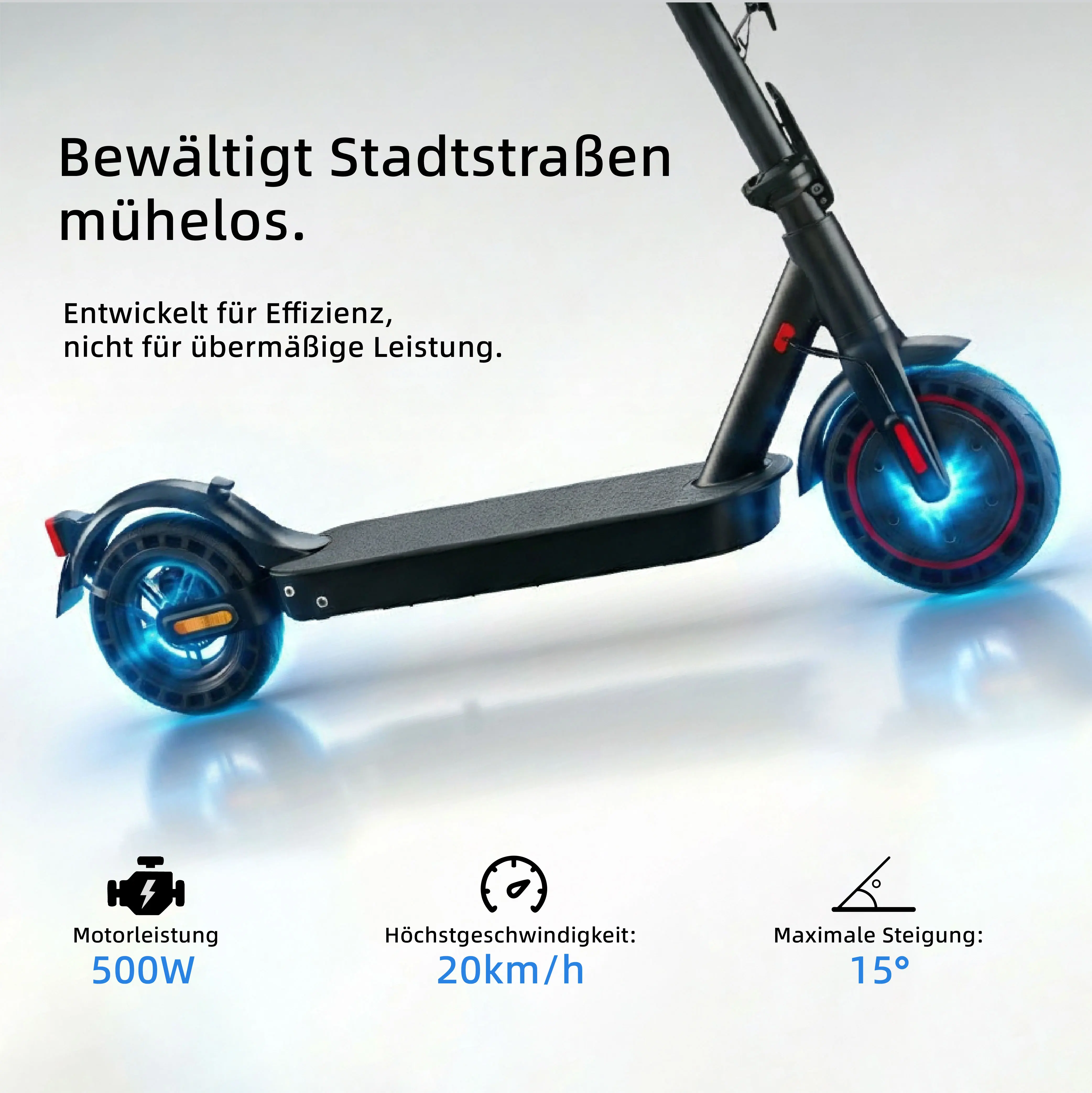 E9TMAX 10-Zoll-Elektroroller 500W 36V10Ah 35-40KM Reichweite 20KM/H 2 Geschwindigkeiten Minirobot APP Doppelbremse DE Standard E-Scooter (ABE,CE) Kostenlose Fahrradtasche – Detail 7
