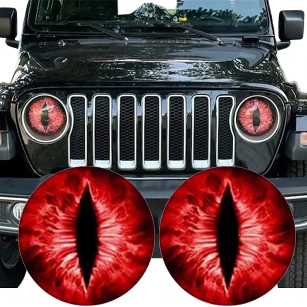 Calcomanías de faros de Ojos de bestia para coche Wrangler, pegatinas de luz de ojo de Animal para Jeep, accesorios de decoración de estilo de