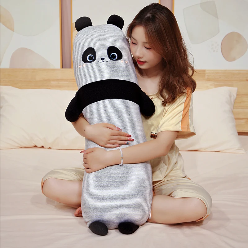 Almofada comprida do panda gigante para crianças, brinquedos de pelúcia, almofada de dormir bichos de pelúcia fofos, quarto Drecor para meninas, presentes de Natal 90 cm, 130cm