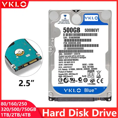 80 160 250 320 500 700GB 1TB 2TB ordinateur portable disque HDD ordinateur portable disque dur Disco SATA2 5400-7200 tr/min 2.5 "disque dur