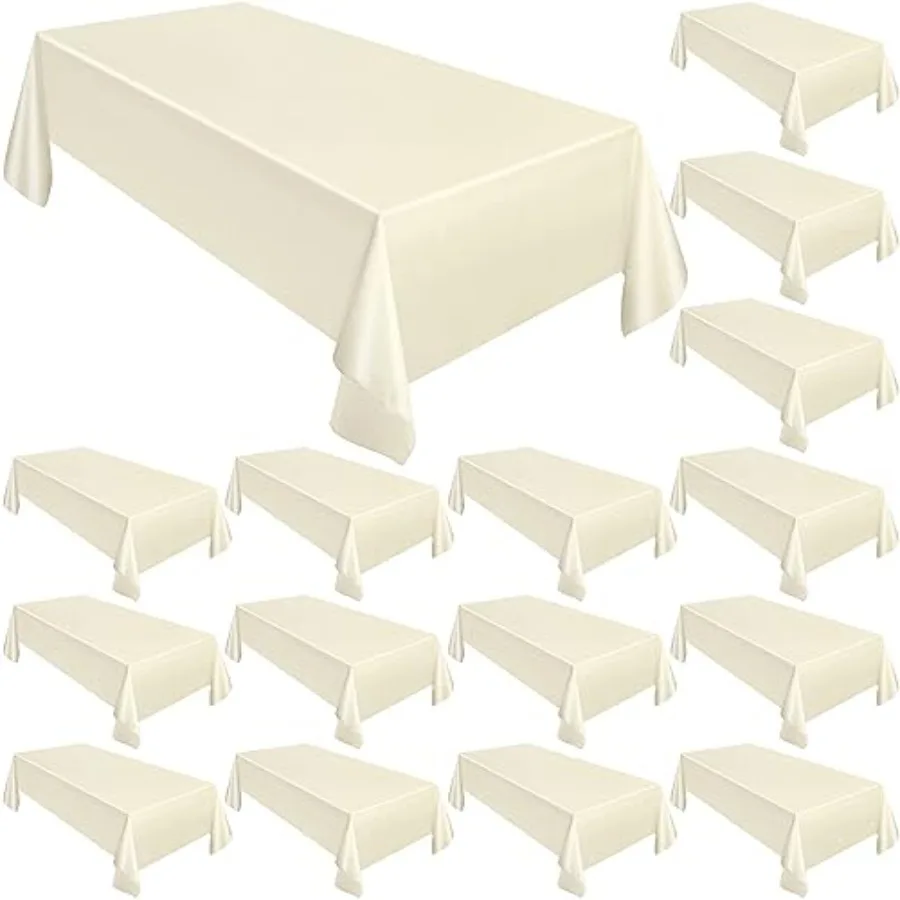 

Pack Rectangle Tablecloths 58 x 102 Inch Table Cloth Reusable Washable Polyester Table Clothes Bulk for 6 Feet Tables for Weddi