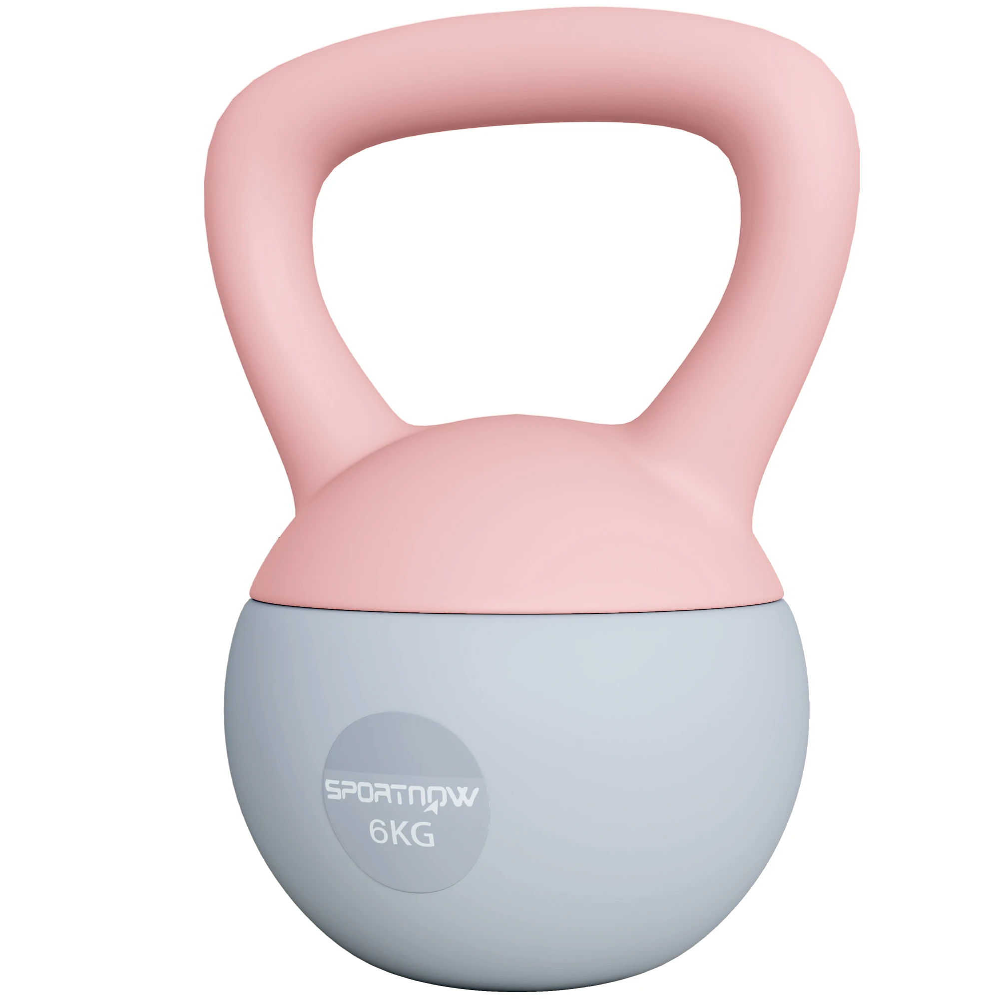 Kettlebell 6 kg Sportnow Plastic Metallic Zand, 19X19X28 Cm, Roze