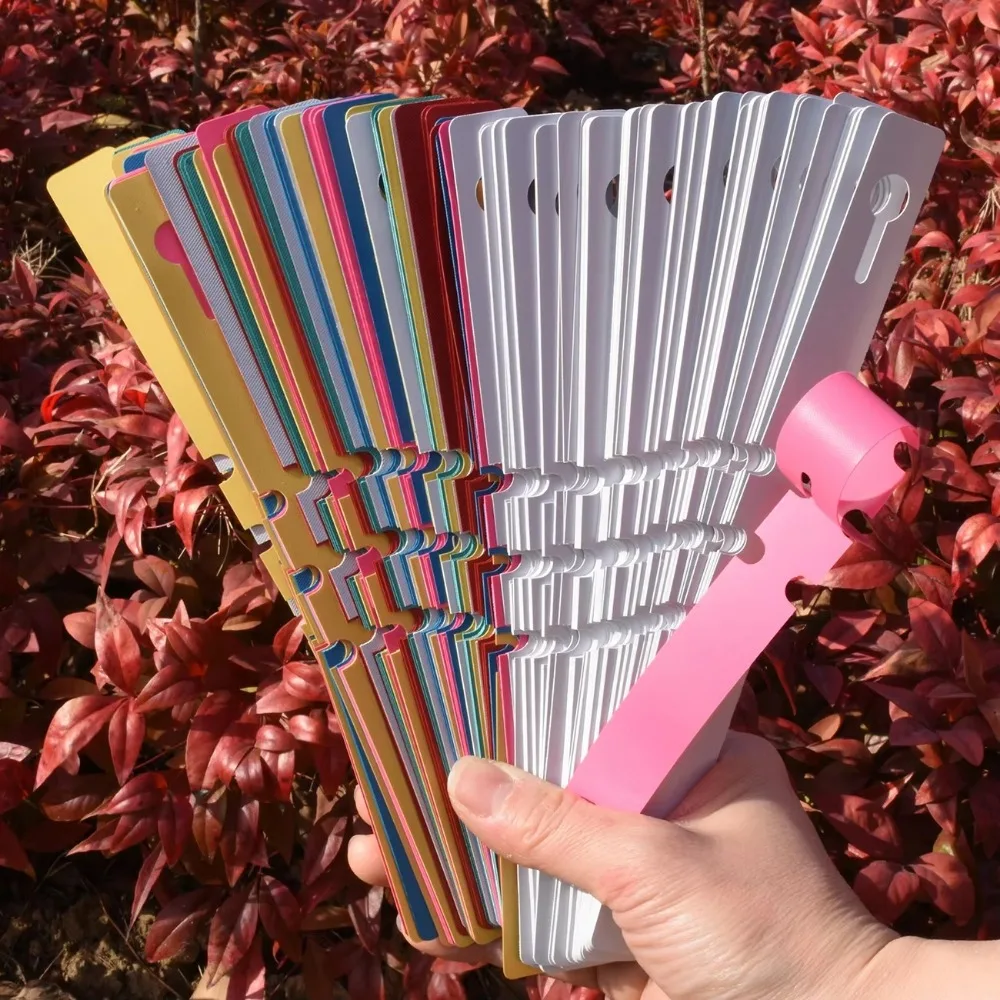 100pcs Reusable Garden Plant Tags Waterproof Plastic Ring Buckle Vegetable Identification Cards Markers for Yard And Farm Tools