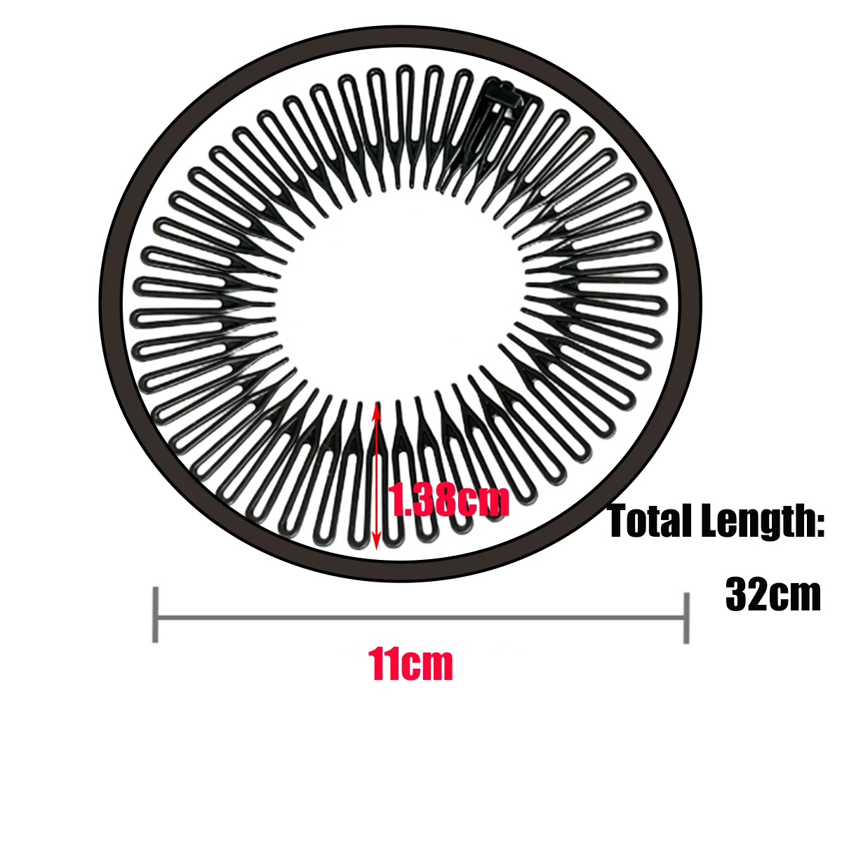 Good Quality 32cm Plastic Circular Wig Combs For Wig Caps Wig Clips For Hair Extensions Strong Black Lace Hair Comb