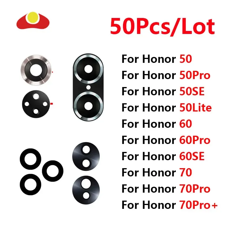 

50Pcs Rear Back Camera Glass Lens For Huawei Honor 50 50 Pro 50se 60 60se 70 Pro Plus With Adhesive Sticker Repair Parts