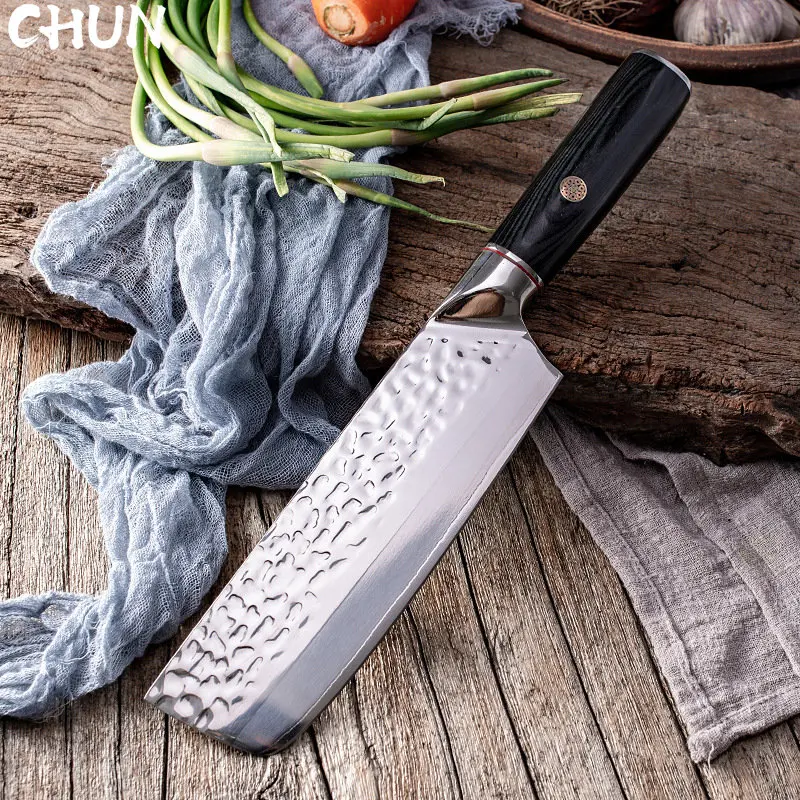 67 Layer Damascus Steel Blade Cleaver Knife 9Cr18mov Nakiri Knife Hammer Pattern Stainless Steel Kitchen Knife Sets Cooking Tool