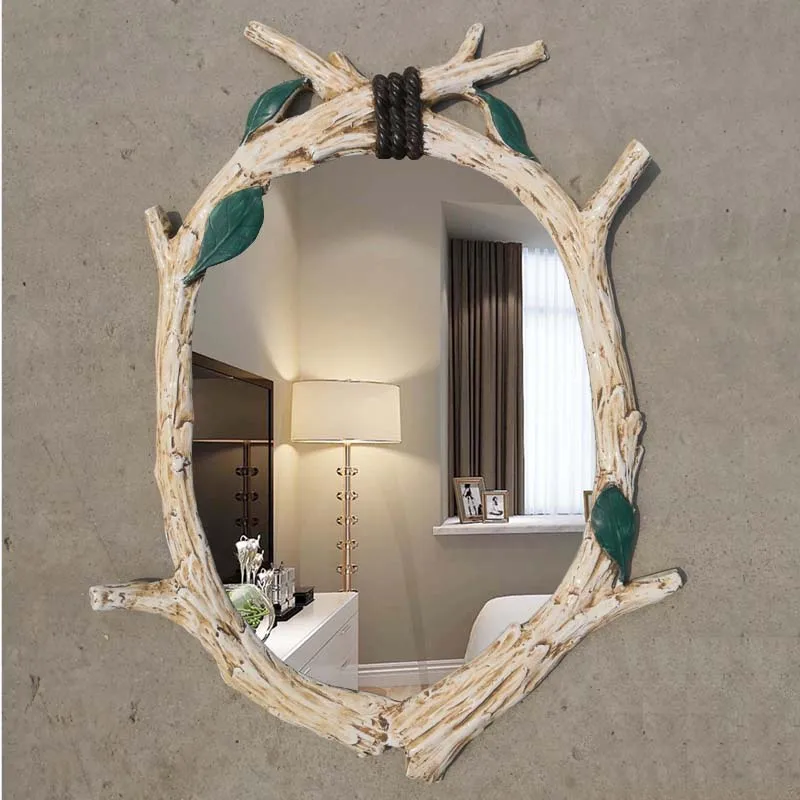 

Vanity Shower Wall Mirrors Bathroom Luxury Circular Aesthetic Decorative Mirror Round Vintage Espejos Para Maquillaje Decoration