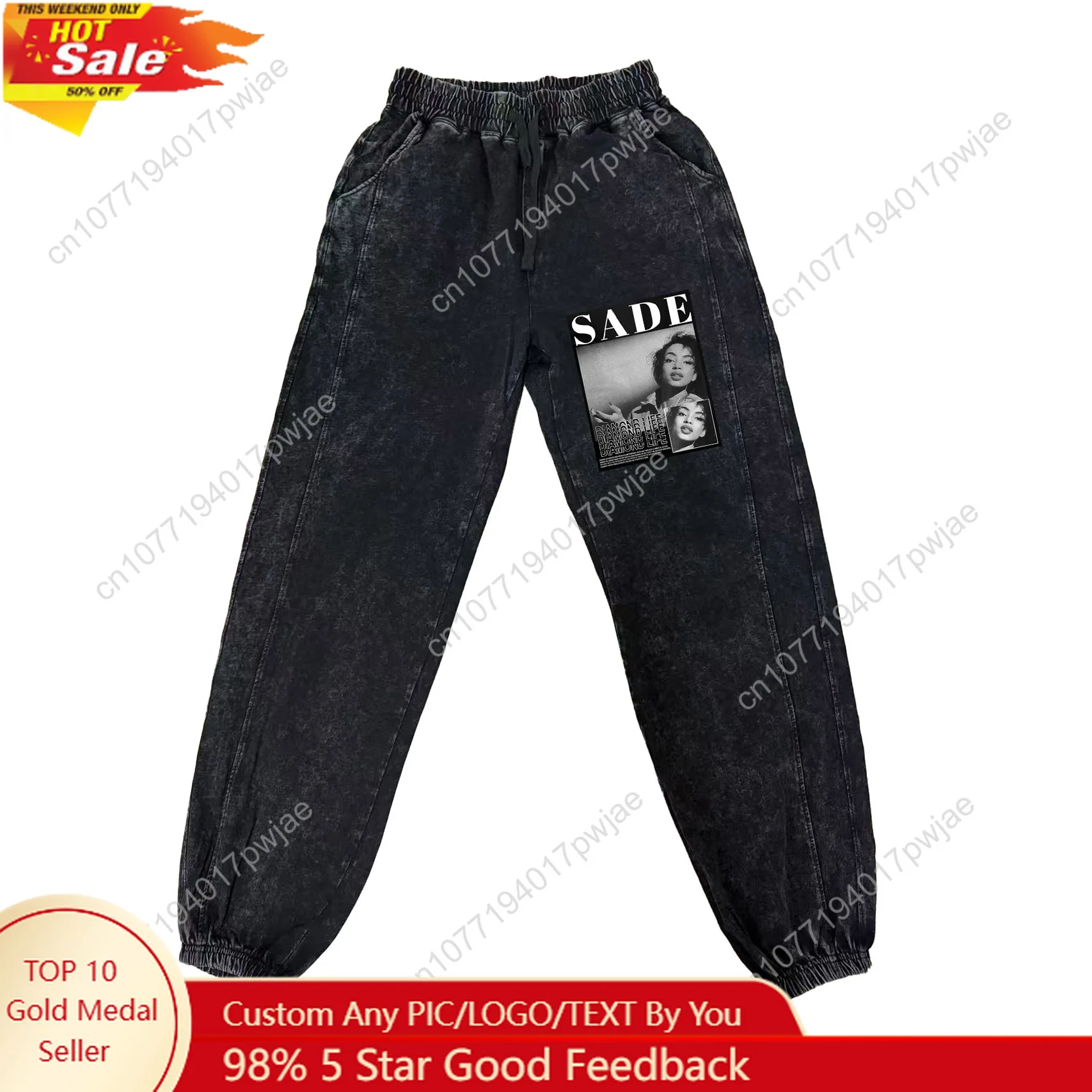 

Singer Sade Adu Pants Man Woman Teenager Retro Vintage Trousers Cotton Elastic Sweatpant Custom Made Pant With Pocket