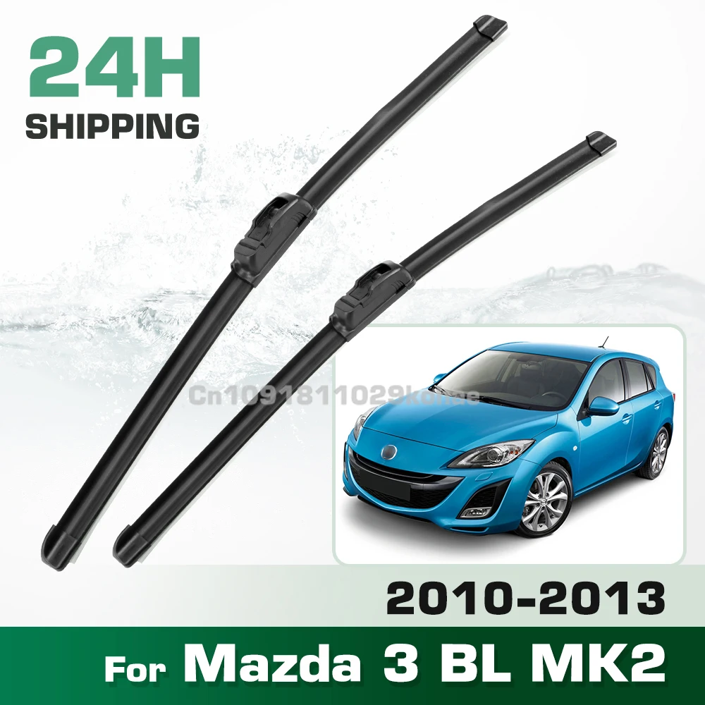 

For Mazda 3 BL MK2 2010-2013 2011 2012 LHD&RHD Front Wiper Blades Windshield Windscreen Window Brush 24"+19"