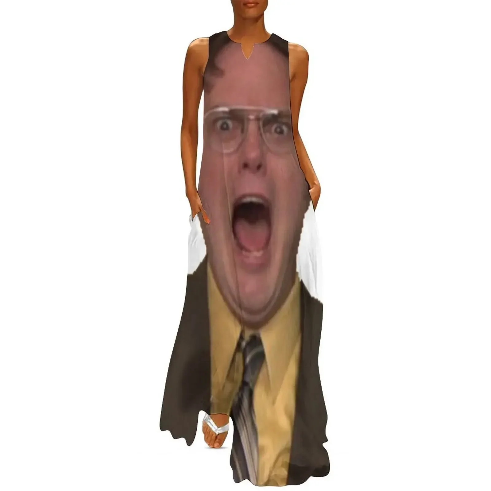 

Dwight Schrute Screaming Long Dress womens clothing evening dresses women Summer dresses for women cute dress Dress