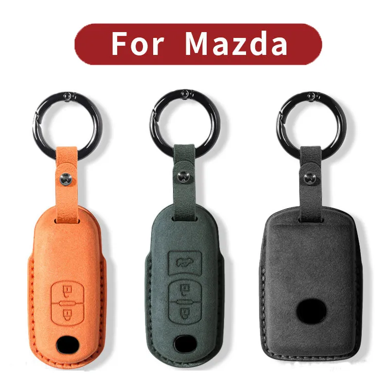 

Suede Leather Car Remote Key Case Cover For Mazda 2 3 6 Alexa Atenza Axela Demio CX-5 CX5 CX-3 CX7 CX8 CX-9 CX-30 CX30 Key Shell