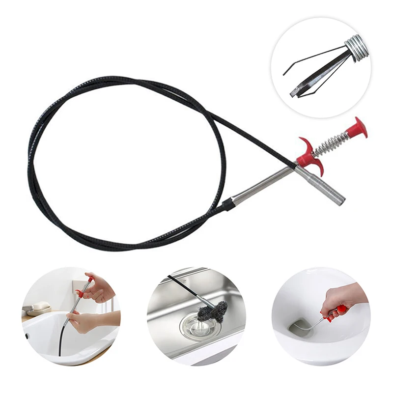 160cm Hair Drain Clog Remover Tool Drain Cleaner Sticks for Kitchen Sink Bendable Hose Pickup Reaching Assist Tool