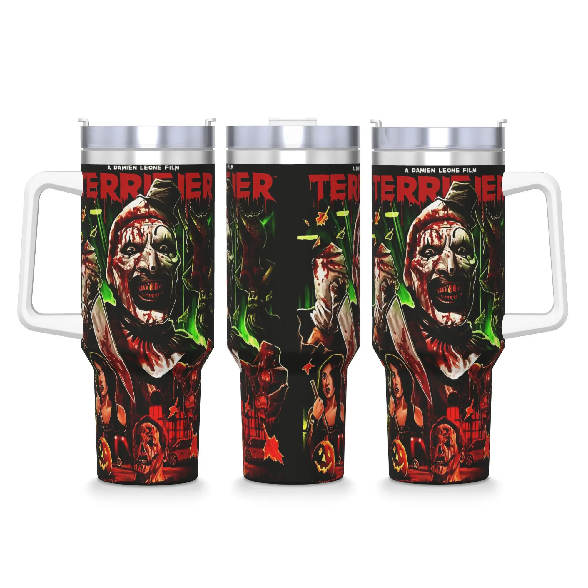 Stainless Steel Tumbler Terrifier Horror Movie Thermal Mug  Keep Heat Hot Drinks Car Mugs Beach Custom DIY Water Bottle