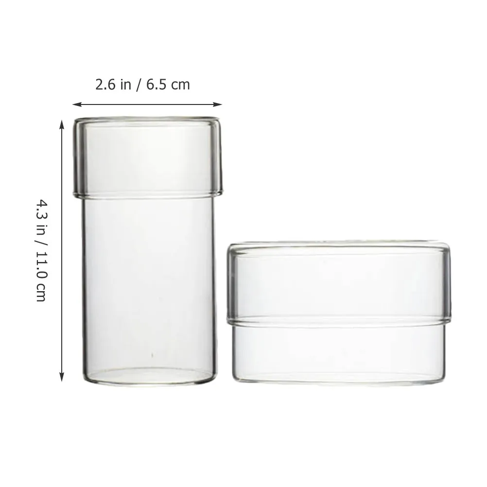 2pcs Transparent Glass Storage Jars with Airtight Lids for Tea Coffee Beans Candy Honey Cereals Food Organizer view 4
