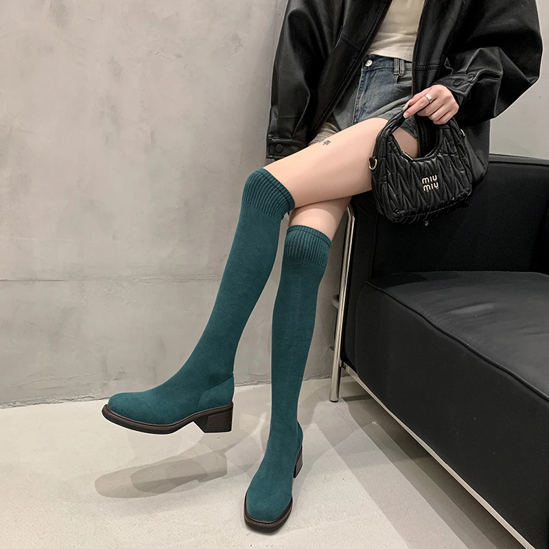 Bottes montantes rétro rouge b - Sock Boot Women avis et prix