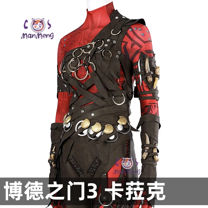 New Game Baldur's Gate 3 Karlach Cosplay Costume Jumpsuit Handguard legging nail tail prop set party carnival custom uniform