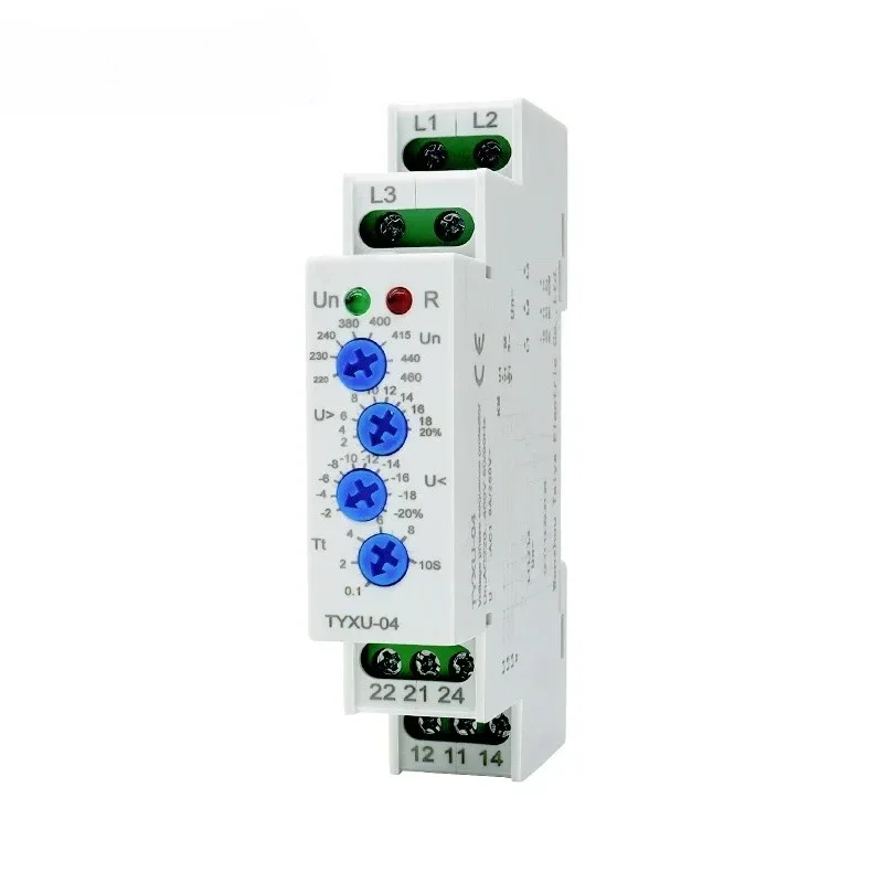 TYXU-04 forThree Phase Voltage Control Relay Phase Sequence Phase Failure Over Voltage Undervoltage Protection