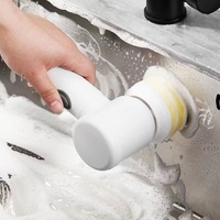 Multifunctional Electric Cleaning Brush USB 5-in-1 Handheld Bathtub Brush Cleaner Sink Bathroom Kitchen Cleaning Tool