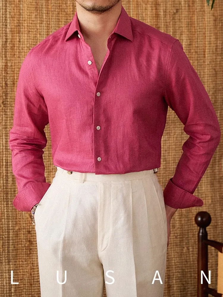 

Men's Italian Linen Shirt | Summer Vacation Style | Breathable Long Sleeve | Casual Chic Commuter Wear