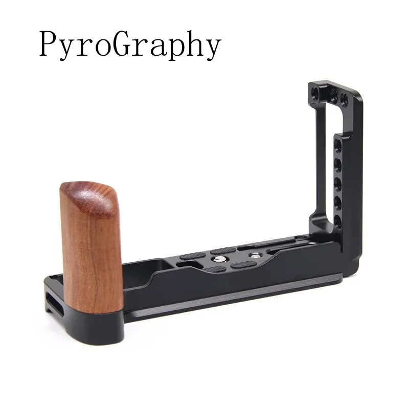 PyroGraphy X-T3/X-T2 Arca L-bracket with Rosewood Handle Grip 1/4