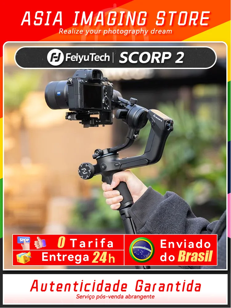 FeiyuTech SCORP 2 Camera Gimbal Stabilizer 3-Axis Handheld Mirrorless DSLR for Sony ZVE10 A7IV A6400 Canon R Nikon  Feiyu Tech