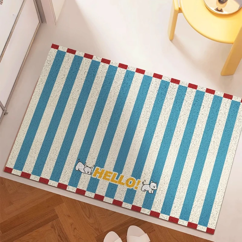 Floor mat, scraping mud and rubbing soil at the entrance of the house, silk ring, dirt resistant and anti slip entrance mat