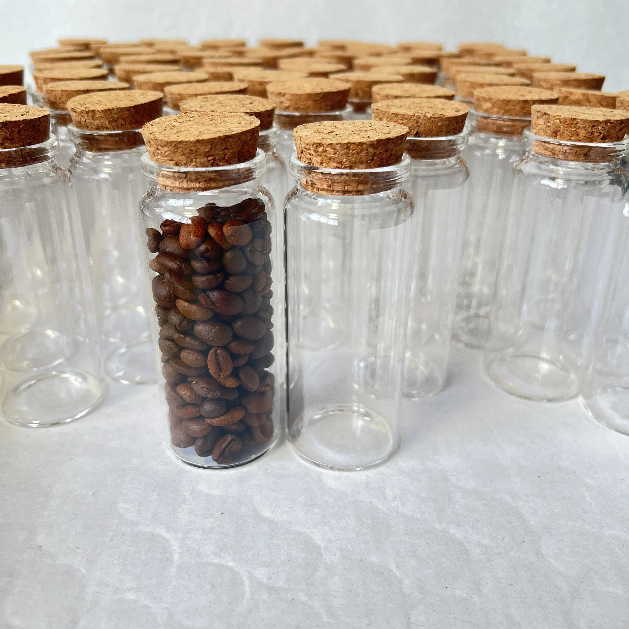 

8//15/20 Pcs 70ml Glass Bottles Cork Stopper Spice Candy Jars Container Tiny Jars Clear Mini Containers Herb Storage Room Decor