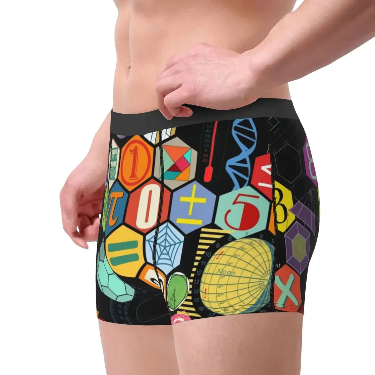 Male Novelty Math Symbol Underwear Science Mathematics Teacher Gift Boxer Briefs Stretch Shorts Panties Underpants