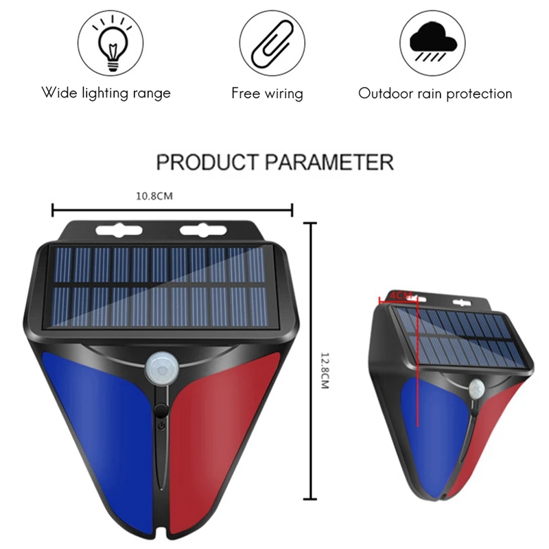 Wireless Solar Powered Alarm Human Body Sensing Light Sensing Alarm With Waterproof Function For Outdoor Warning