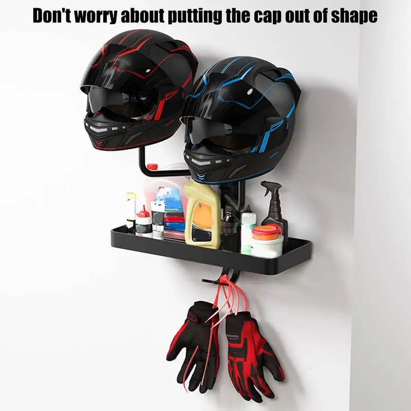 Safety Hat Display Rack Helmets Holder Wall-Mounted Motorcycle Helmet Bracket For Gloves Backpack Riding Cycling Supplies