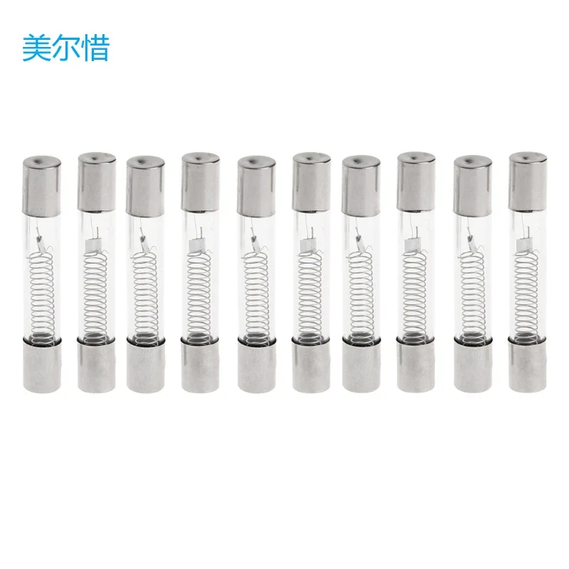 10 Pieces 5KV 0.8A for Protection High-Voltage Cartridge Fuse Quick Blow Glass Fuse Tubes Microwave Oven Accessories