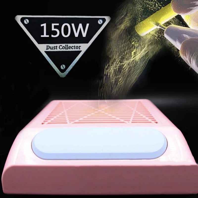 Colector de polvo de uñas al vacío para manicura, Extractor de uñas con ventilador de ajuste, 150W