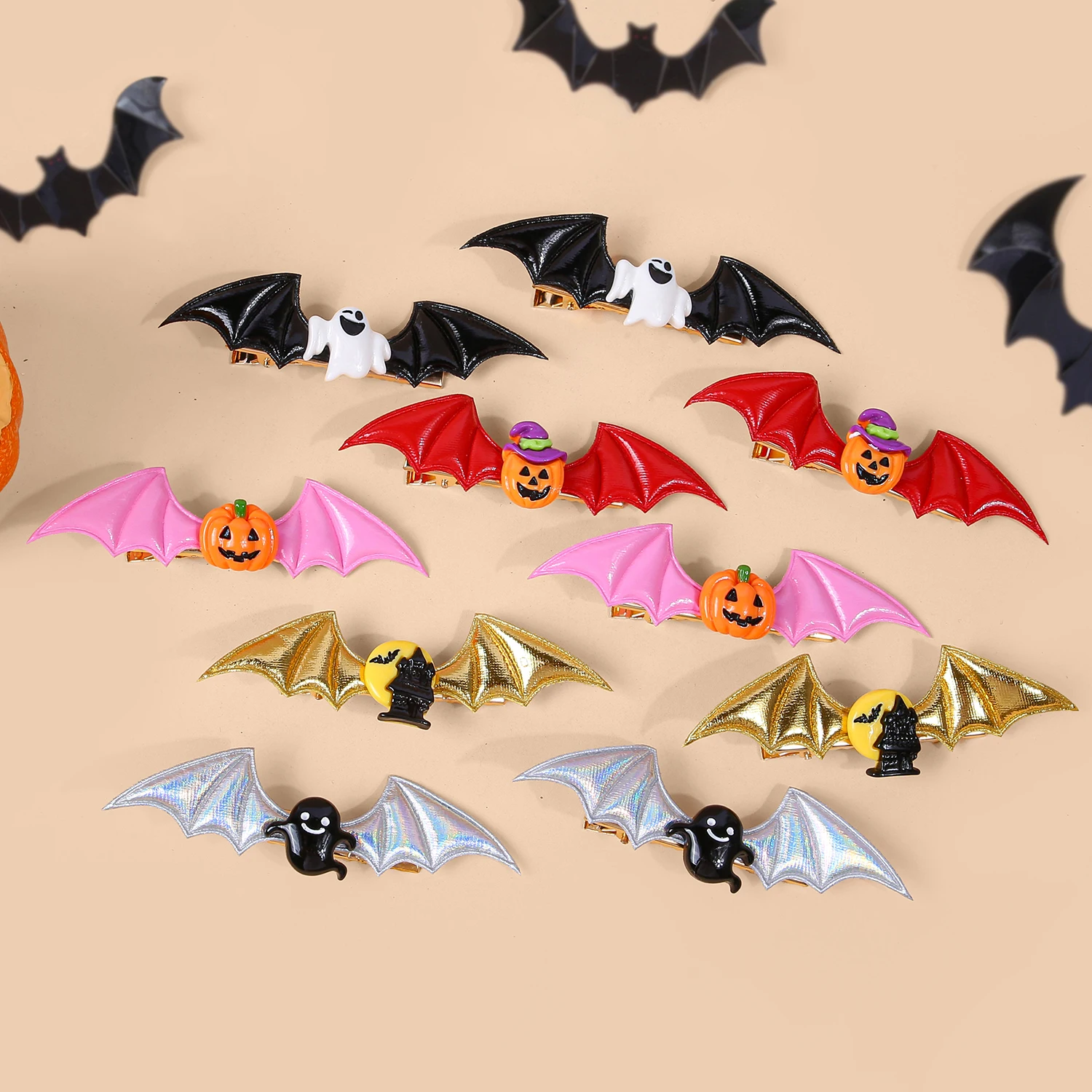 

10 шт., заколки для волос на Хэллоуин, заколки для волос с тыквой и дьяволом, праздничные заколки для девочек, вечерние заколки с крыльями для косплея, детские аксессуары для волос