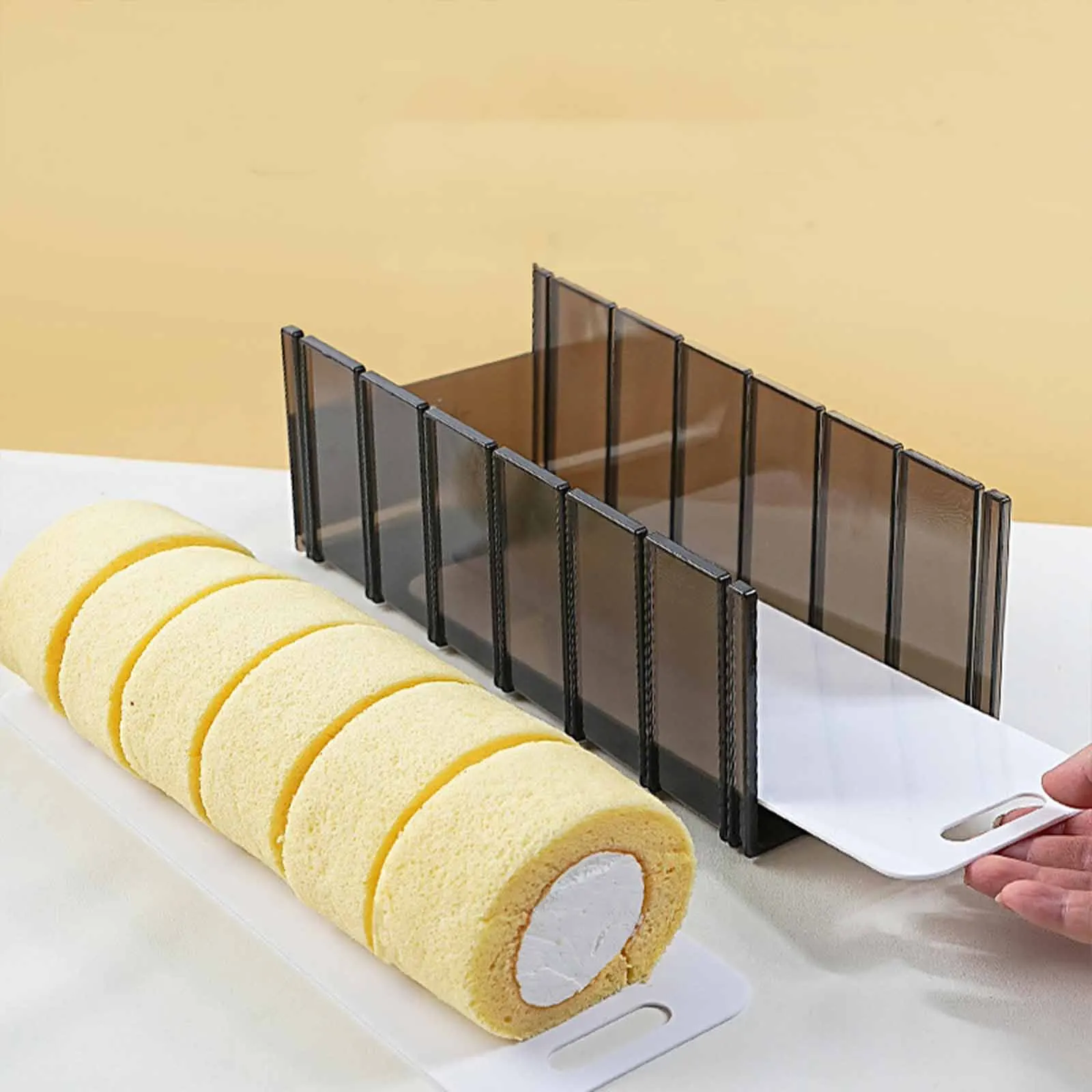 Swiss Roll Cutting Mold Kitchen Dough Thickness Guide Slicer with Pad Bread Dessert Baking Pastry Cutter Cake Roll Cutter