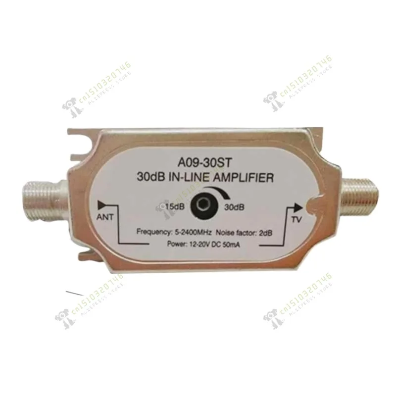 

A09-30ST Satellite 20dB in-line Amplifier 950-2150MHZ Signal Booster for Antenna Cable Run Channel Strength