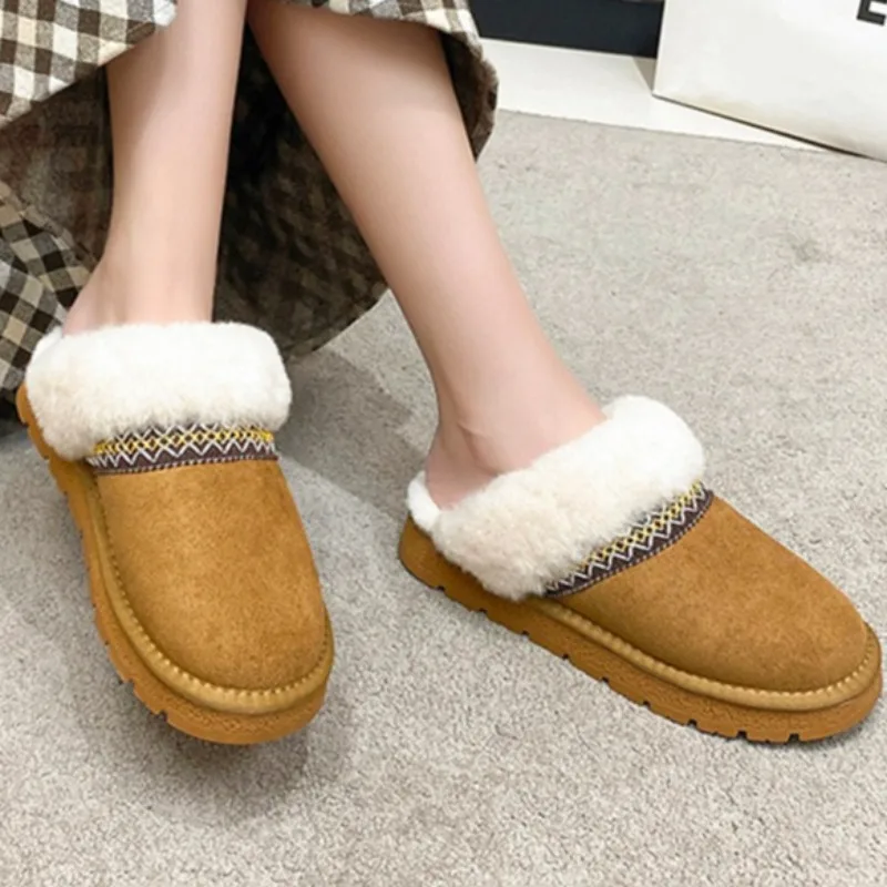 

Brand Designer Snow Boots 2025 Winter Suede Waterproof Ankle Boots Women's Home Warm and Comfortable One-step Women Cotton Boots