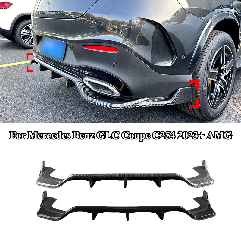 

Car Lower Rear Bumper Lip Diffuser Spoiler Splitter Protector Deflector Guard 2023+ For Mercedes Benz GLC Coupe C254 AMG